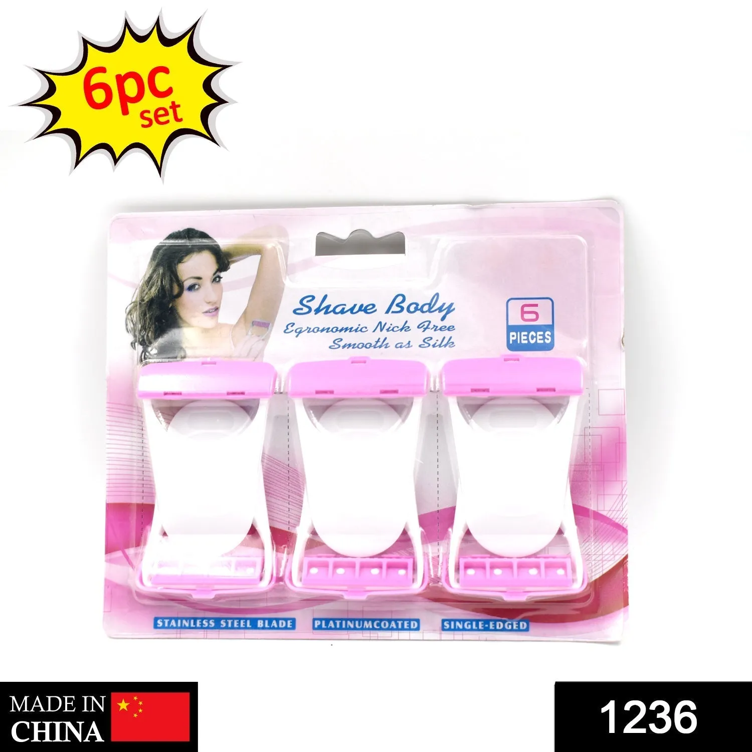 1236 Disposable Body Skin Hair Removal Razor for Women  Pack of 6