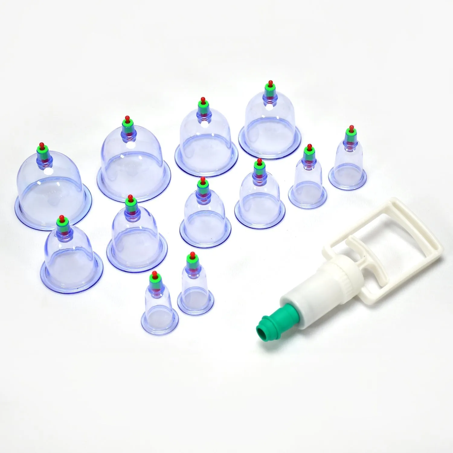 12pcs Cups Vacuum Cupping Kit Pull Out a Vacuum Apparatus Therapy Relax Massagers Curve Suction Pump