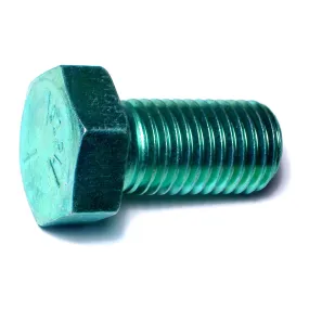 1"-8 x 2" Green Rinsed Zinc Grade 5 Hex Cap Screws (12 pcs.)