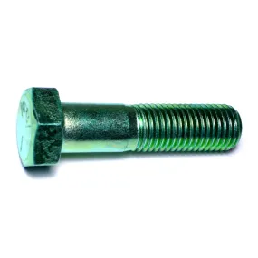 1"-8 x 4" Green Rinsed Zinc Grade 5 Hex Cap Screws (8 pcs.)