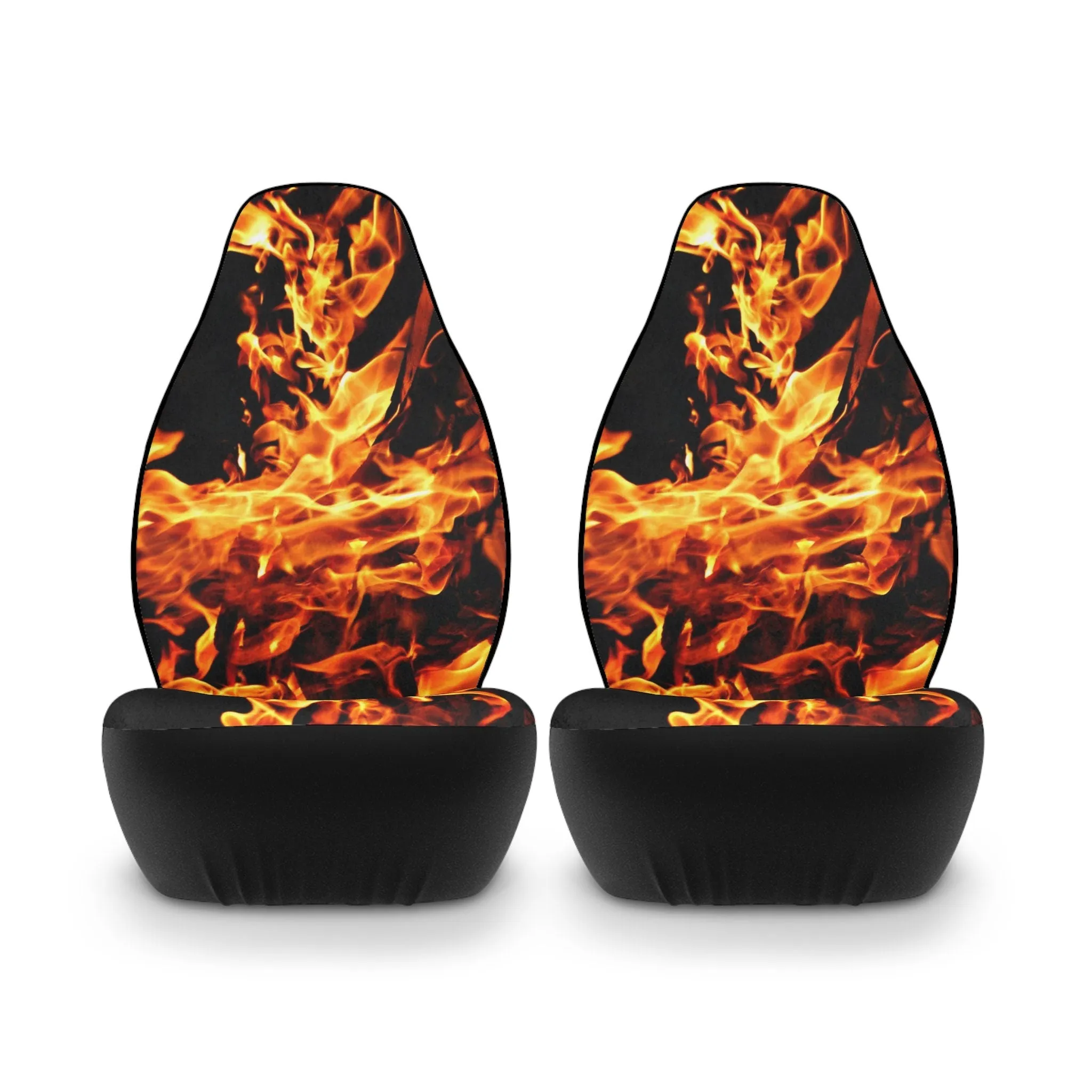 2pc Car Front Seat Covers fire flames,Christmas Housewarming Anniversary Birthday family gifts,New Car Graduation Gift, Halloween decor gift