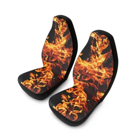 2pc Car Front Seat Covers fire flames,Christmas Housewarming Anniversary Birthday family gifts,New Car Graduation Gift, Halloween decor gift