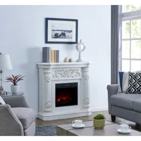 40 inch Electric Fireplace Heater in White