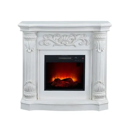 40 inch Electric Fireplace Heater in White