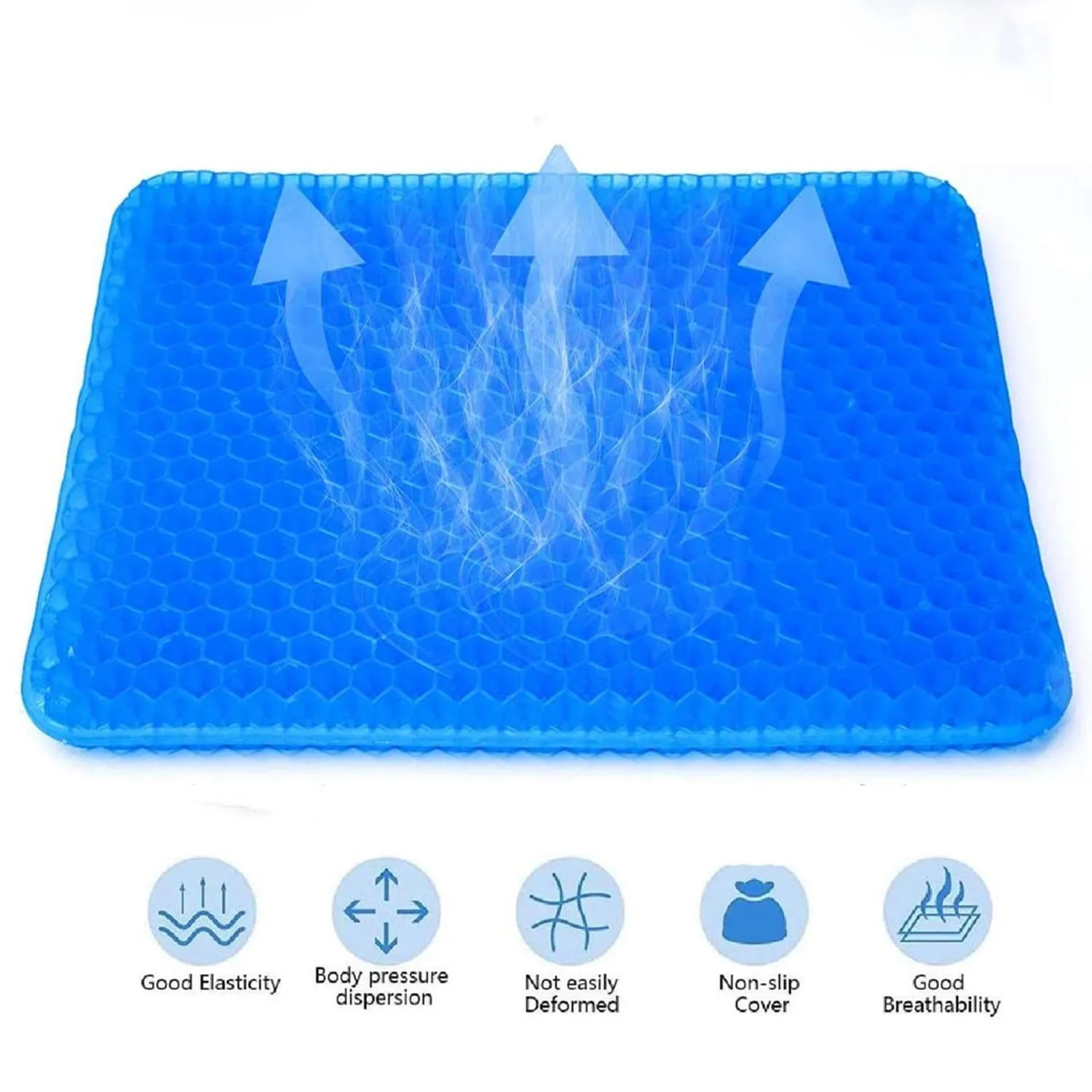 6019 Silicone Flex Pillow Gel Orthopaedic Seat Cushion Pad for Car