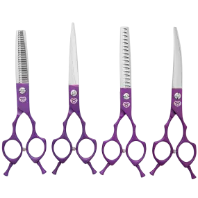 6.5" Beginner Asian Fusion Purple 4 Shear Set by PetStore.Direct