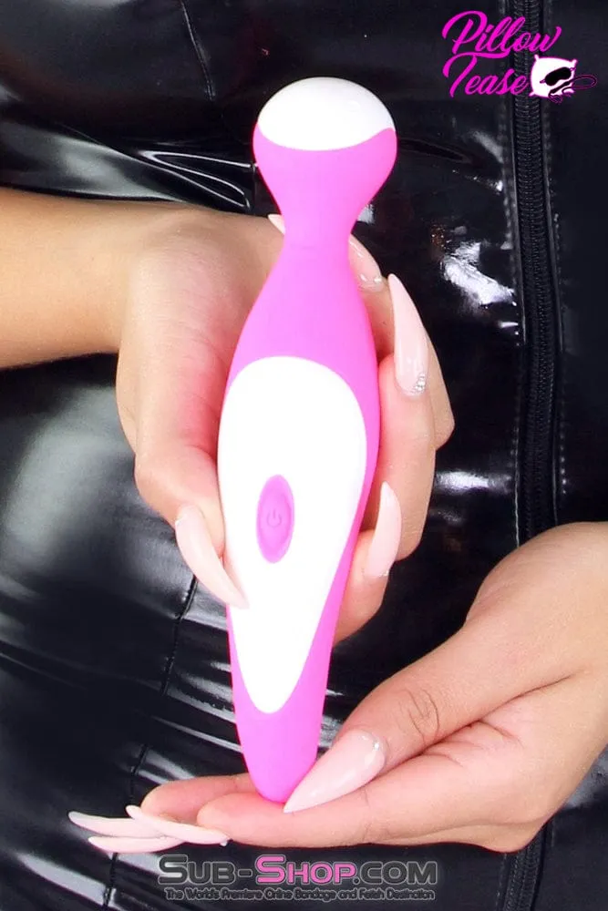 7351M      Rechargeable 7 Function Overdrive Pink Silicone Magic Wand Stimulator - LAST CHANCE - Final Closeout!