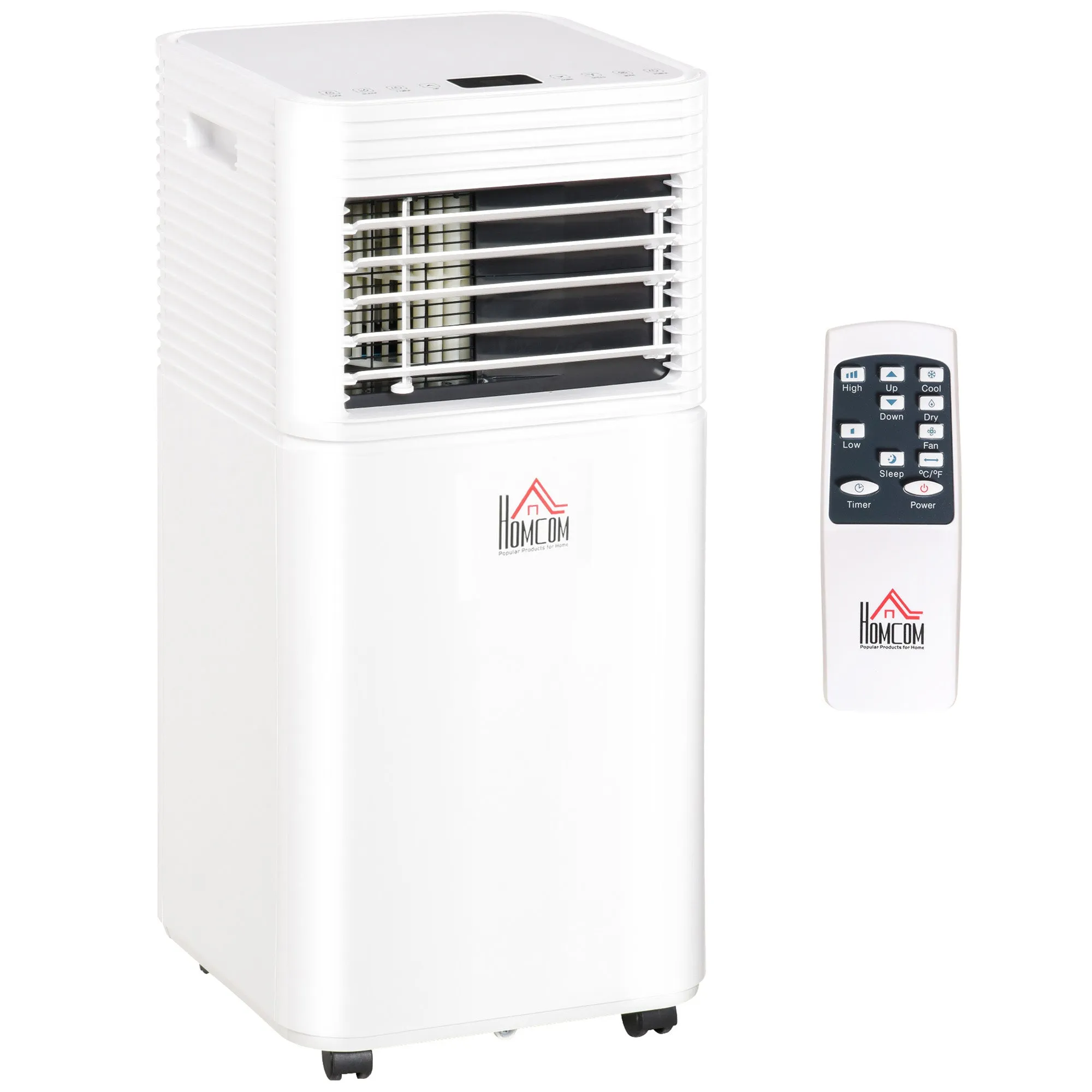 9000 BTU 4-In-1 Compact Portable Mobile Air Conditioner Unit Cooling Dehumidifying Ventilating w/ Fan Remote LED 24Hr Timer Auto Shut-Down