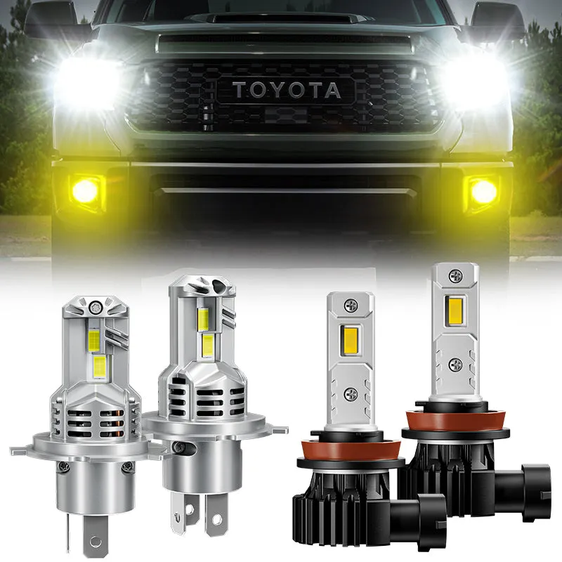 9003 H4 Headlight Bulbs & H16 H8 H11 Fog Light Bulbs Combo Package for 2014-2021 Toyota Tundra