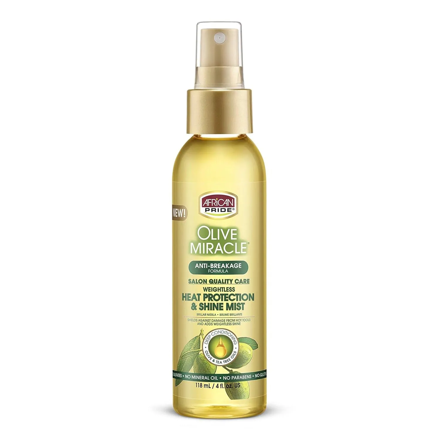 African Pride Olive Miracle Weightless Heat Protection Shine Mist 4oz