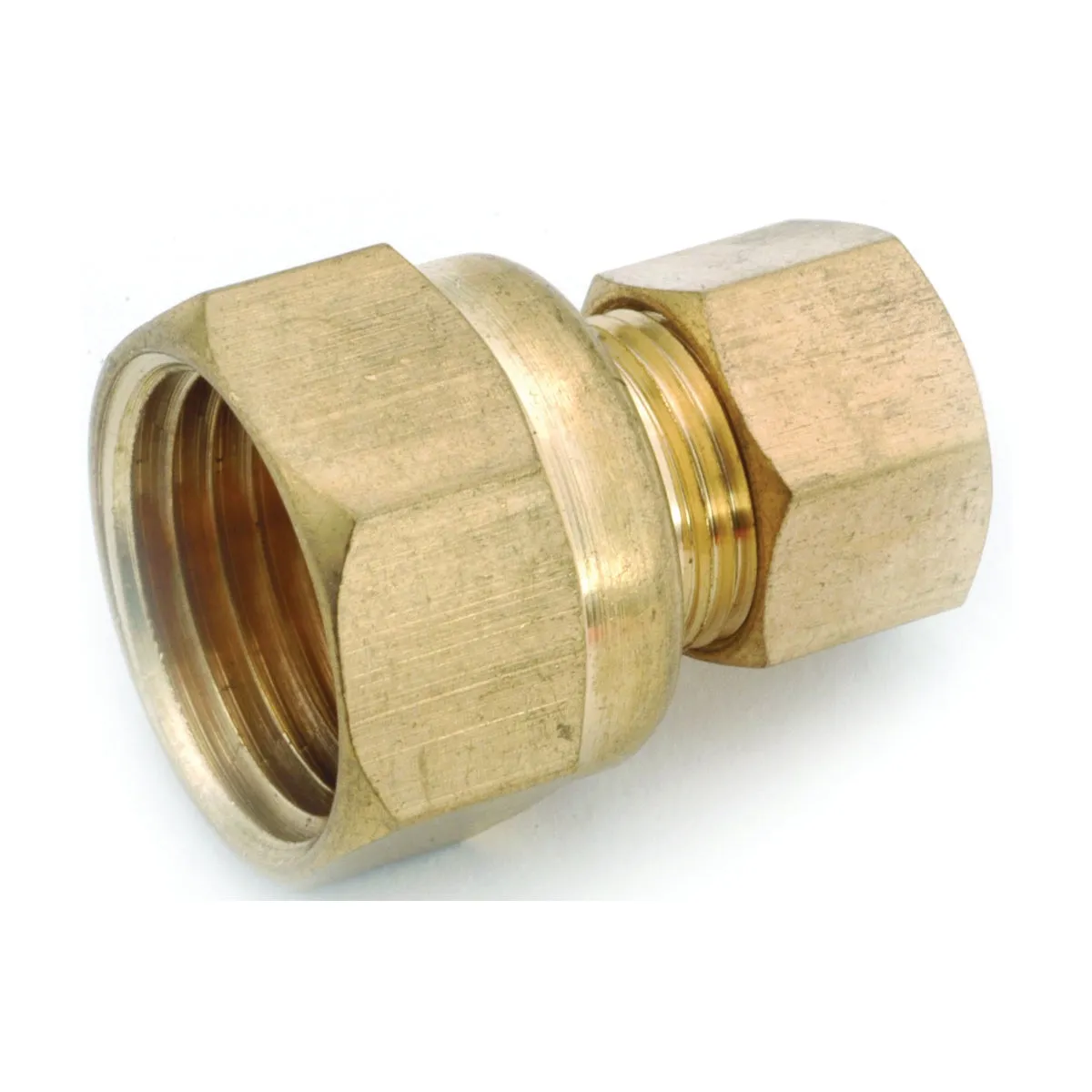 Anderson Metals 750066-0406 Tubing Coupling, 1/4 x 3/8 in, Compression x FIP, Brass