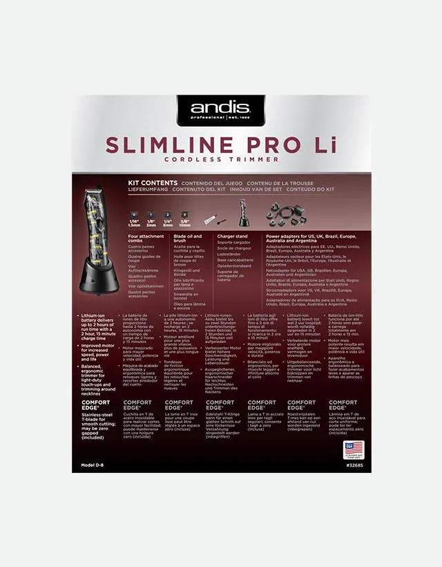 Andis - Slimline Pro Li T-Blade Andis Nation Trimmer, Crown (UK)