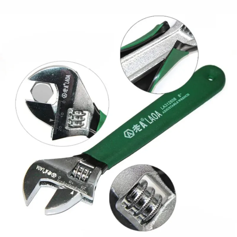 Anti-slide Universal Monkey Wrench Adjustable Spanner Adjust Wrenches With Scale Stainless steel Key Hand tools