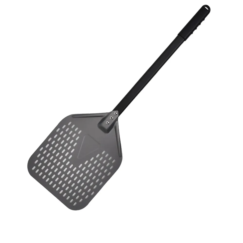 Anygleam Pizza Shovel 25cm X 106cm Dark Grey for Perforated Peel with Metal Handle Oven Turning Baking Accessory