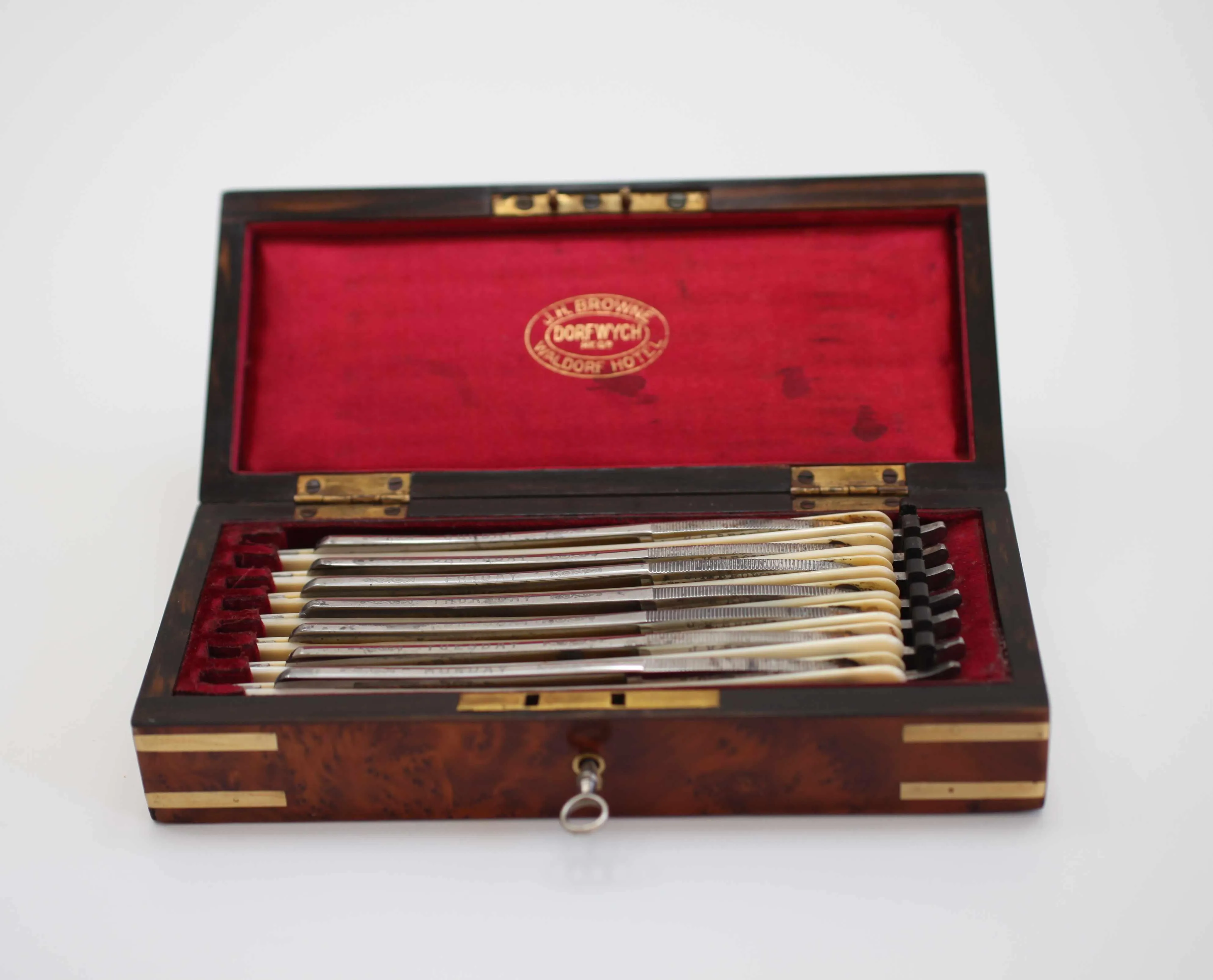 Art Deco Period Dorfwych Seven Day Razor Set by JH Browne of The Waldorf Hotel