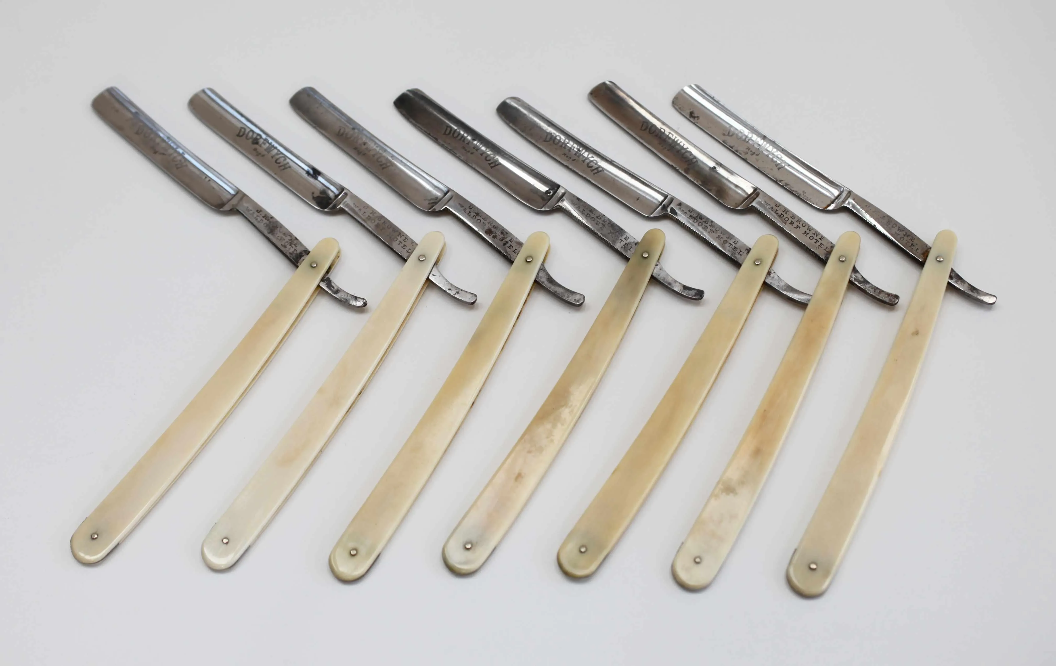 Art Deco Period Dorfwych Seven Day Razor Set by JH Browne of The Waldorf Hotel