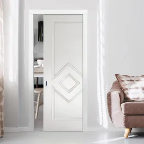 Ascot Single Evokit Pocket Door - White Primed