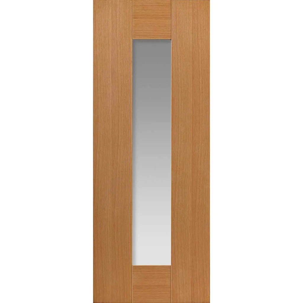 Axis Shaker Oak Absolute Evokit Double Pocket Doors - Clear Glass - Prefinished