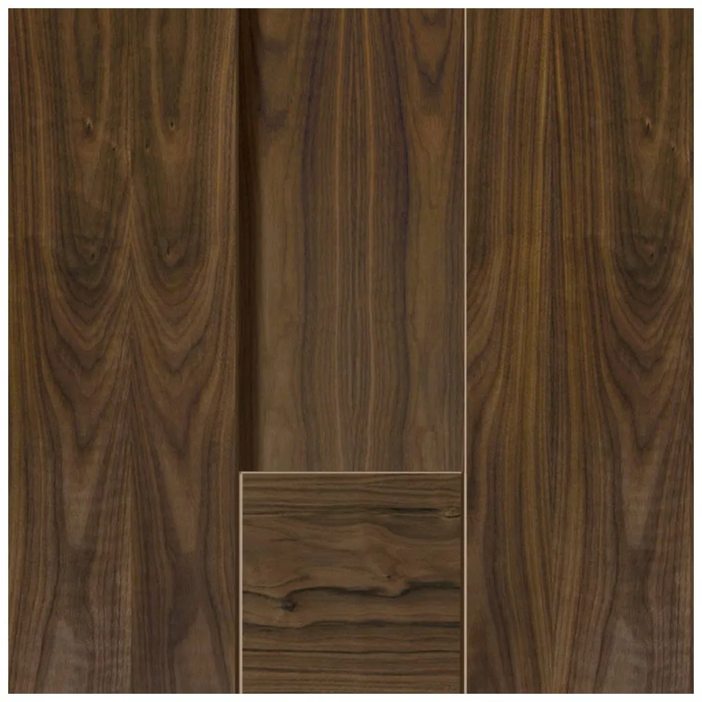 Axis Shaker Walnut Double Evokit Pocket Doors Panelled - Prefinished