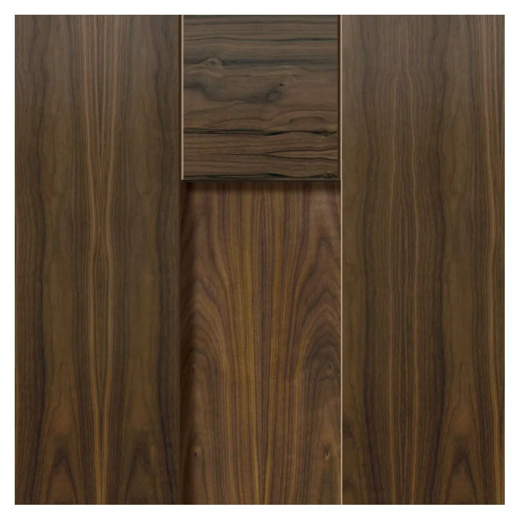 Axis Shaker Walnut Double Evokit Pocket Doors Panelled - Prefinished