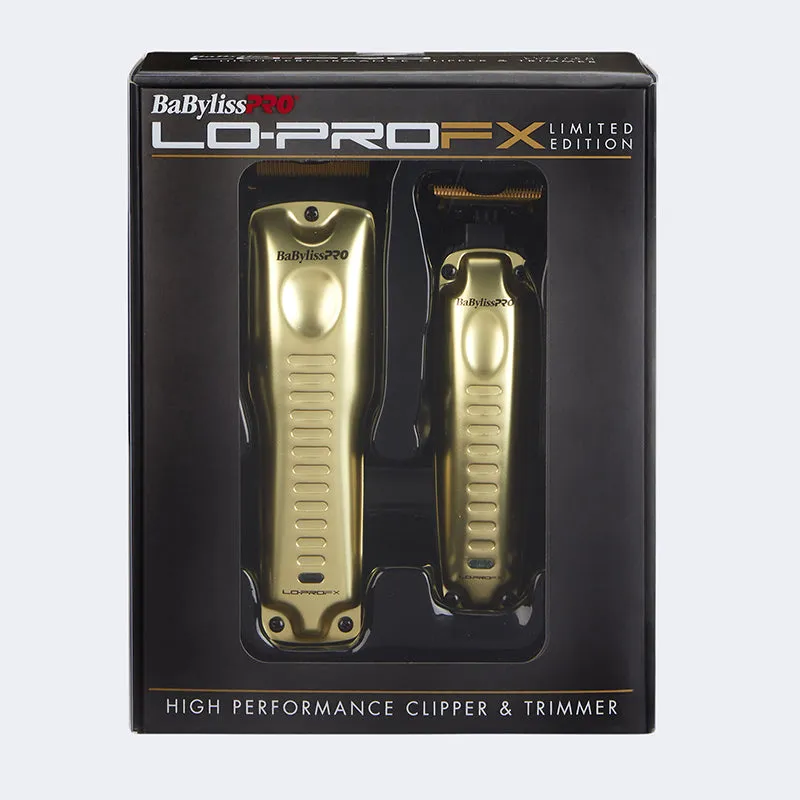 BaByliss PRO - Lo-PROFX Clipper and Trimmer set, Limited Edition, Gold