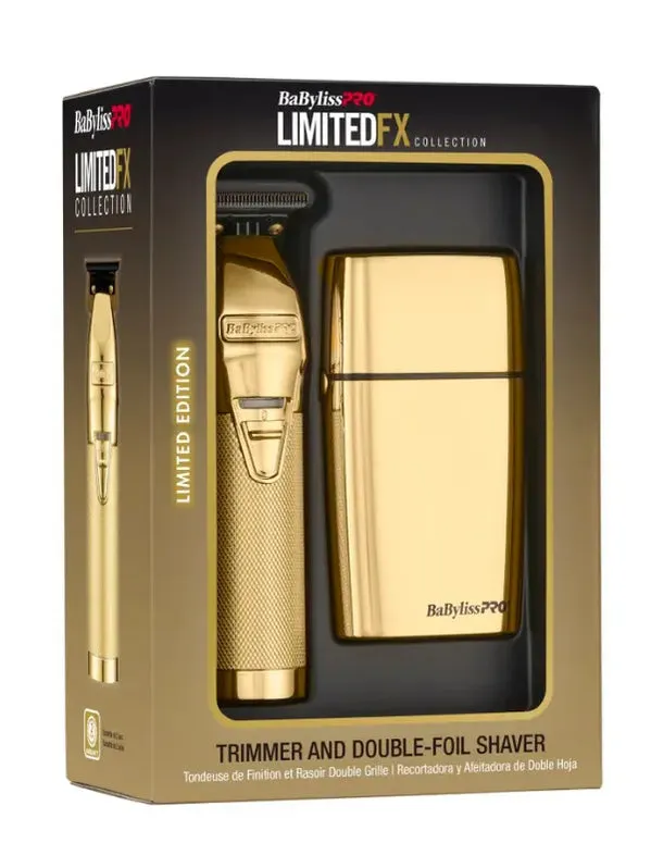 BaBylissPRO LimitedFX Collection Trimmer and Double-Foil Shaver Gold