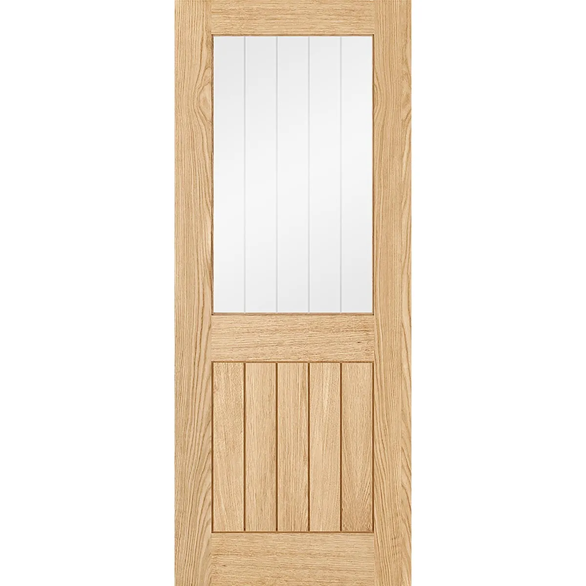 Belize Oak Double Evokit Pocket Doors - Silkscreen Etched Glass - Prefinished