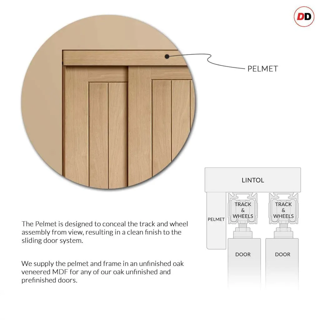 Bespoke Calabria Oak Glazed 4 Door Maximal Wardrobe and Frame Kit