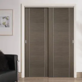 Bespoke Chocolate Grey Alcaraz Door - 2 Door Maximal Wardrobe and Frame Kit - Prefinished