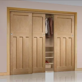 Bespoke DX 1930'S Oak 3 Door Maximal Wardrobe and Frame Kit - Prefinished