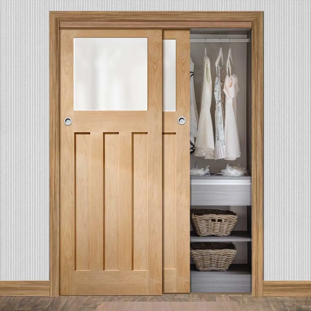 Bespoke DX 1930's Oak Glazed 2 Door Maximal Wardrobe and Frame Kit - Prefinished