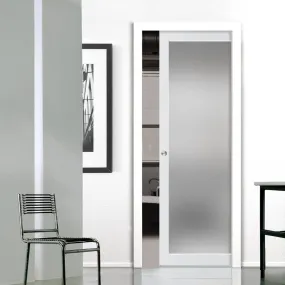 Bespoke Handmade Eco-Urban® Baltimore 1 Pane Single Evokit Pocket Door DD6301SG - Frosted Glass - Colour Options