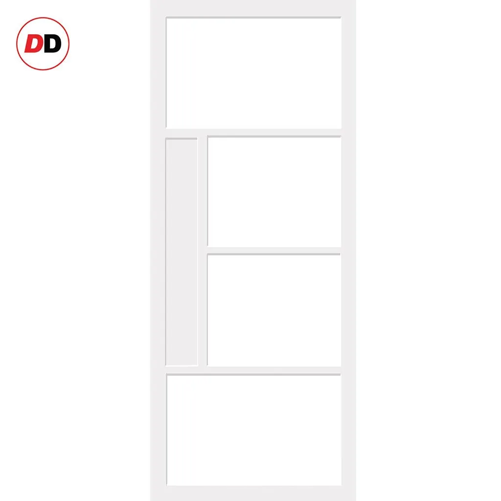 Bespoke Handmade Eco-Urban® Boston 4 Pane Double Absolute Evokit Pocket Door DD6311SG - Frosted Glass - Colour Options