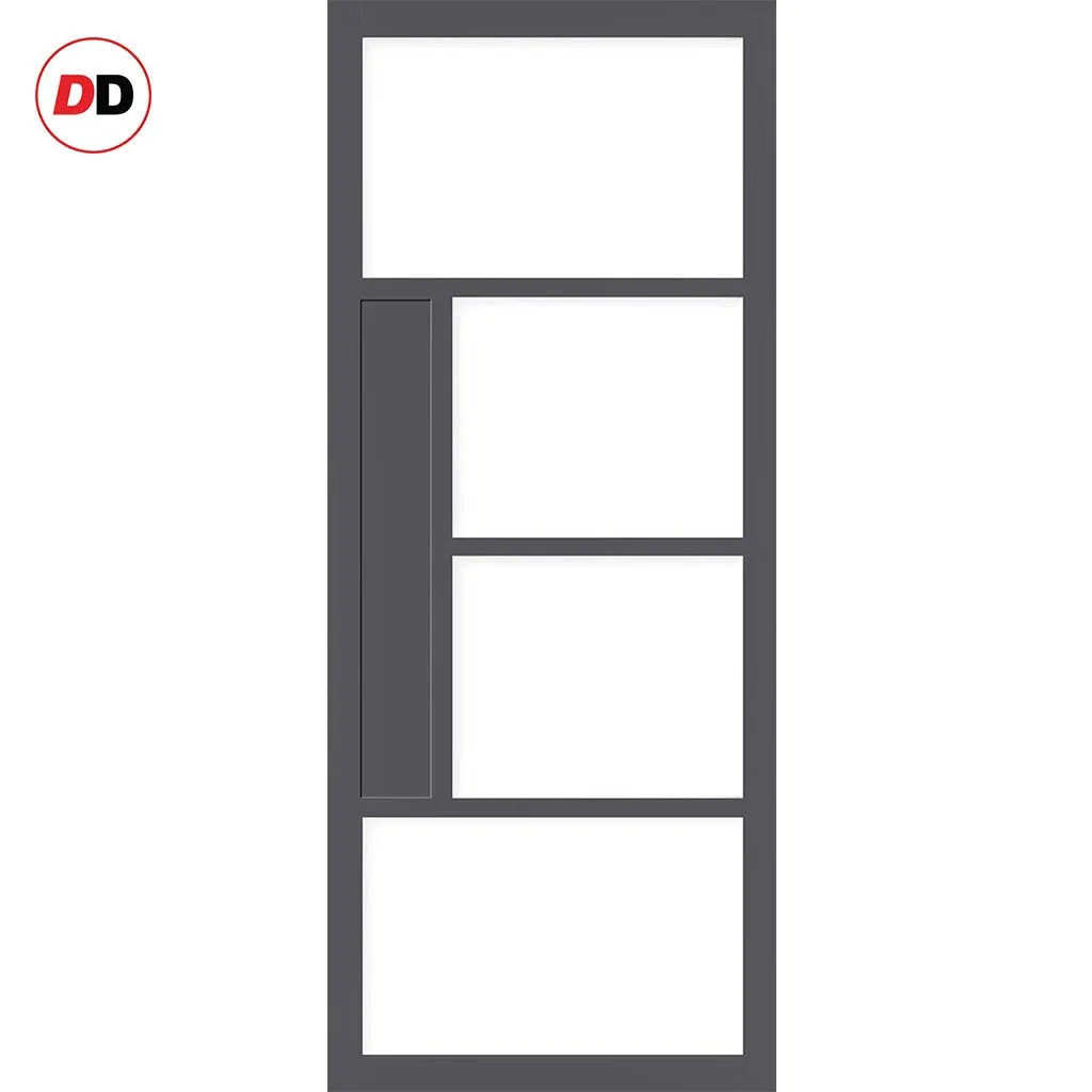 Bespoke Handmade Eco-Urban® Boston 4 Pane Single Evokit Pocket Door DD6311G - Clear Glass - Colour Options