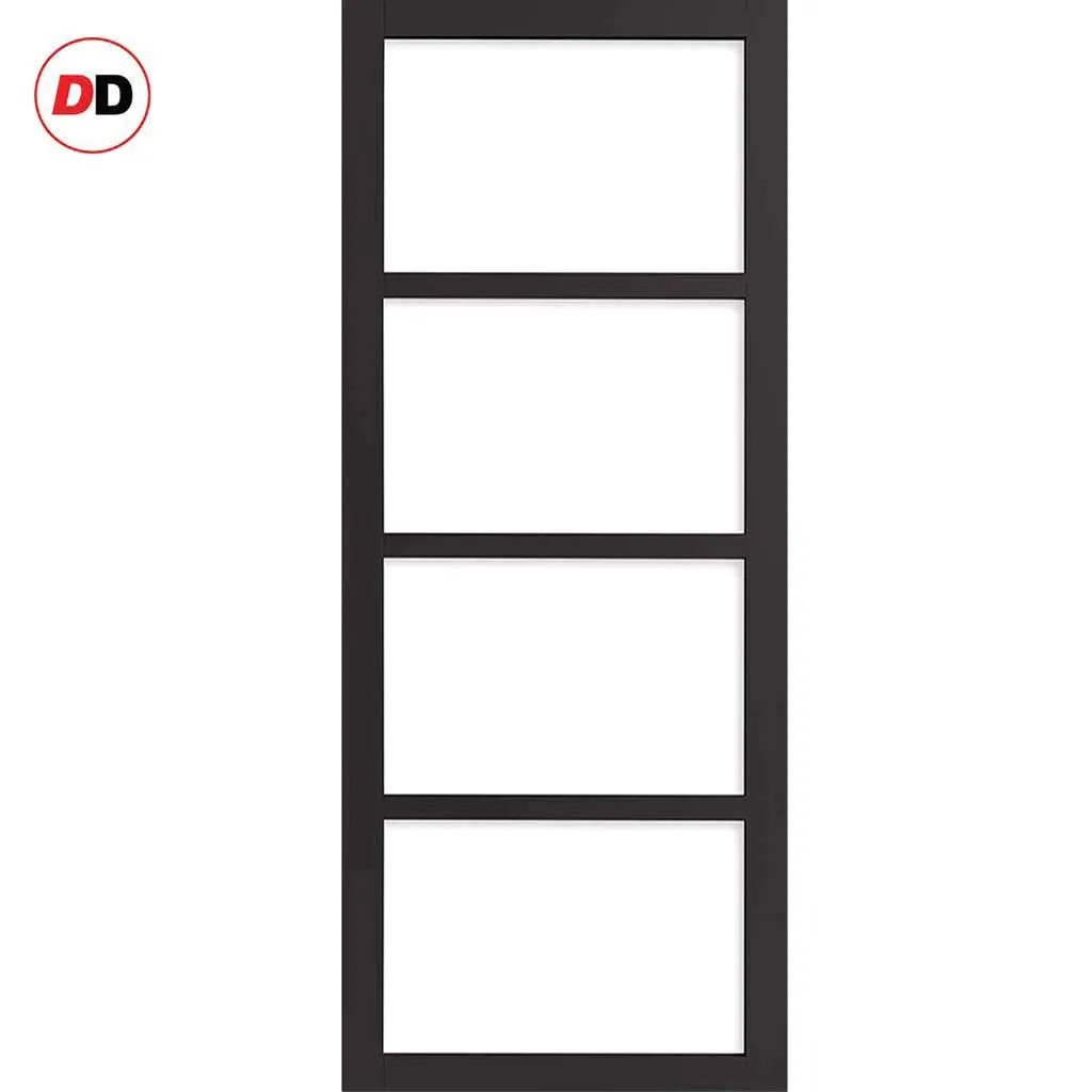 Bespoke Handmade Eco-Urban® Brooklyn 4 Pane Double Evokit Pocket Door DD6308SG - Frosted Glass - Colour Options