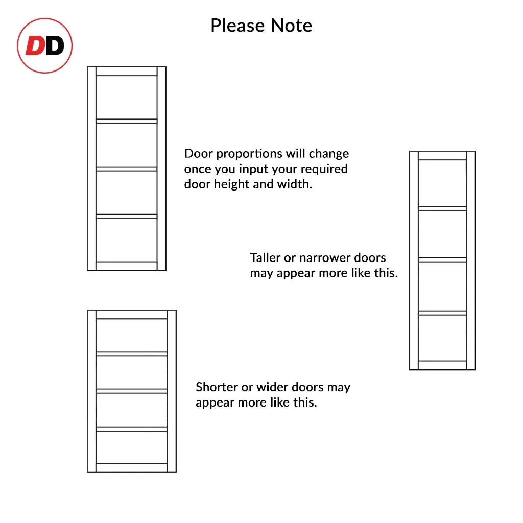 Bespoke Handmade Eco-Urban® Brooklyn 4 Pane Double Evokit Pocket Door DD6308SG - Frosted Glass - Colour Options