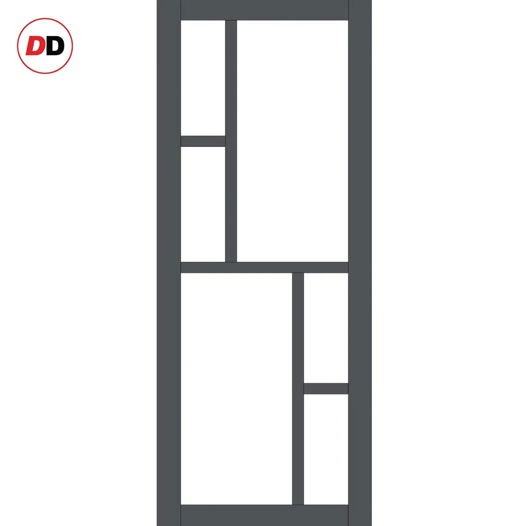 Bespoke Handmade Eco-Urban® Cairo 6 Pane Double Absolute Evokit Pocket Door DD6419SG Frosted Glass - Colour Options