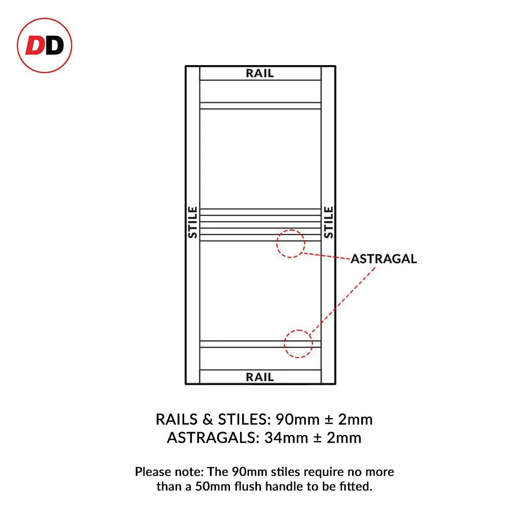 Bespoke Handmade Eco-Urban® Colorado 6 Panel Double Absolute Evokit Pocket Door DD6436 - Colour Options