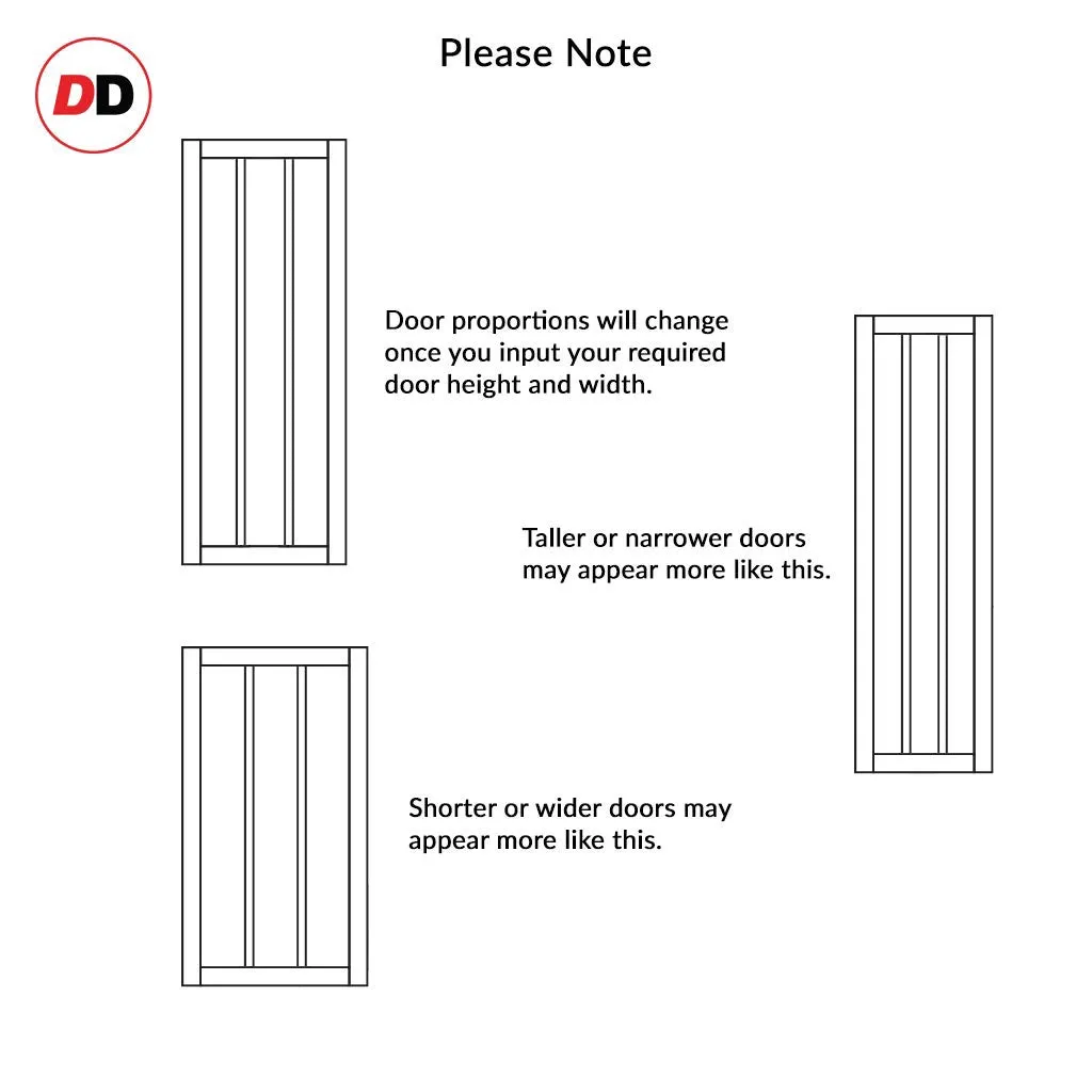 Bespoke Handmade Eco-Urban® Cornwall 3 Panel Double Evokit Pocket Door DD6404 - Colour Options