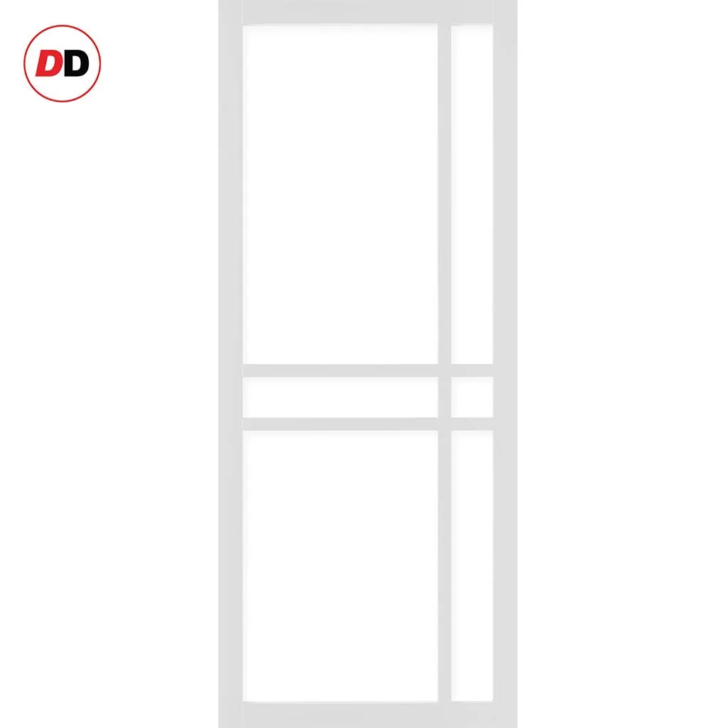 Bespoke Handmade Eco-Urban® Glasgow 6 Pane Single Absolute Evokit Pocket Door DD6314SG - Frosted Glass - Colour Options