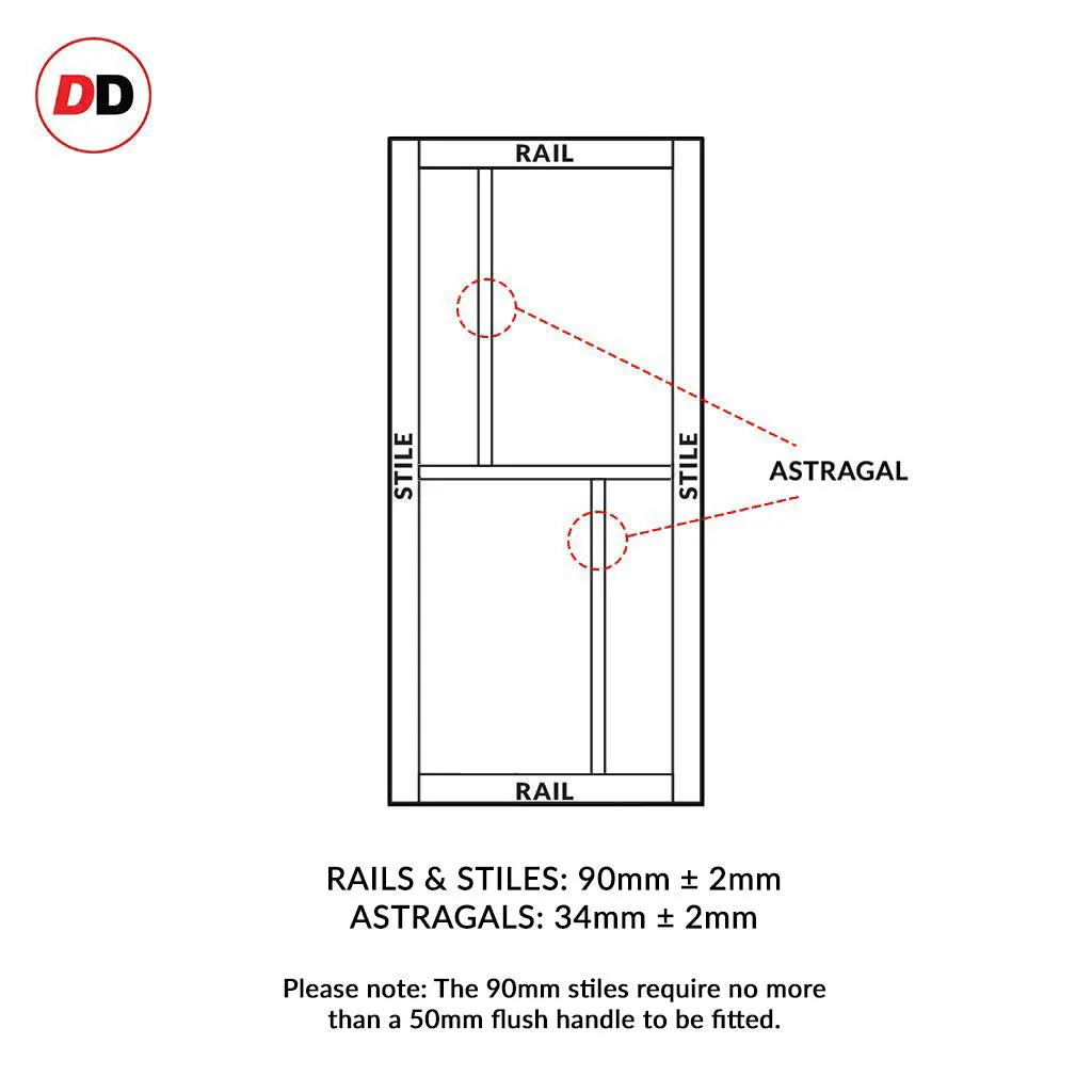 Bespoke Handmade Eco-Urban® Hampton 4 Panel Single Absolute Evokit Pocket Door DD6413 - Colour Options