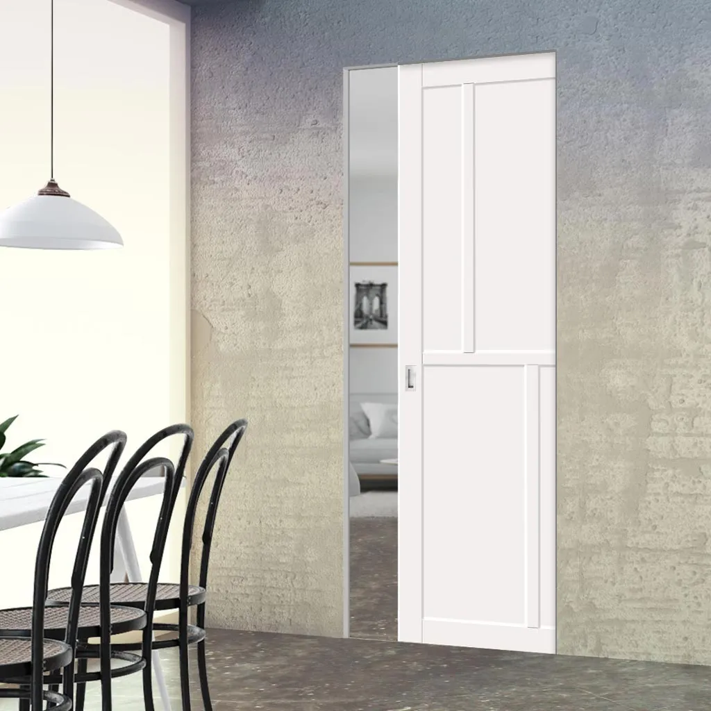 Bespoke Handmade Eco-Urban® Hampton 4 Panel Single Absolute Evokit Pocket Door DD6413 - Colour Options