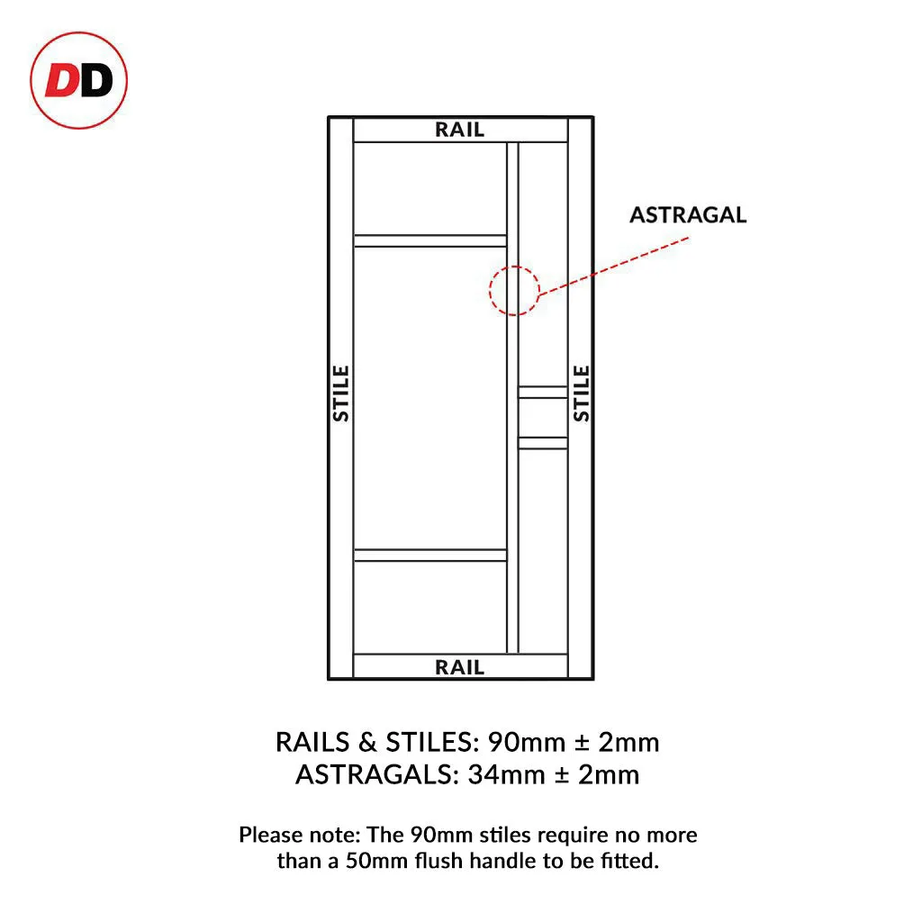 Bespoke Handmade Eco-Urban® Isla 6 Panel Double Absolute Evokit Pocket Door DD6429 - Colour Options