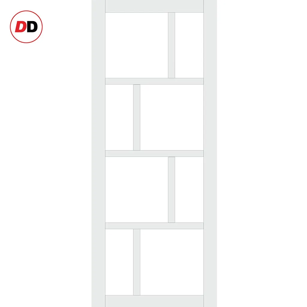 Bespoke Handmade Eco-Urban® Kochi 8 Pane Single Absolute Evokit Pocket Door DD6415SG Frosted Glass - Colour Options