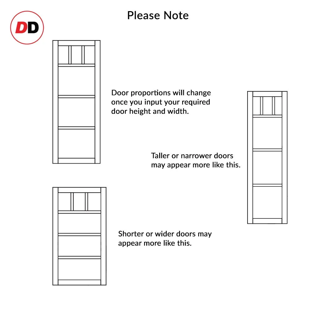 Bespoke Handmade Eco-Urban® Lagos 3 Pane 3 Panel Single Absolute Evokit Pocket Door DD6427SG Frosted Glass - Colour Options