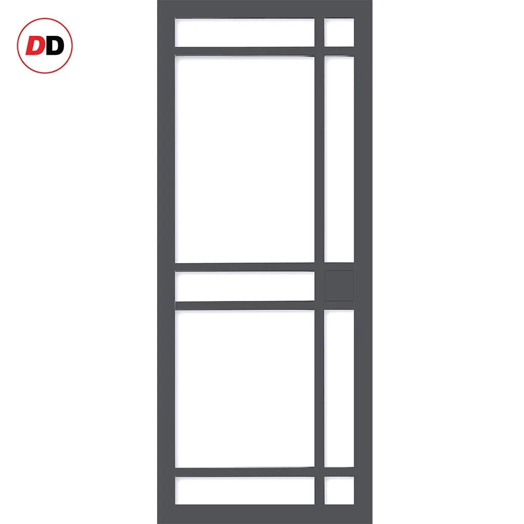 Bespoke Handmade Eco-Urban® Leith 9 Pane Single Absolute Evokit Pocket Door DD6316SG - Frosted Glass - Colour Options