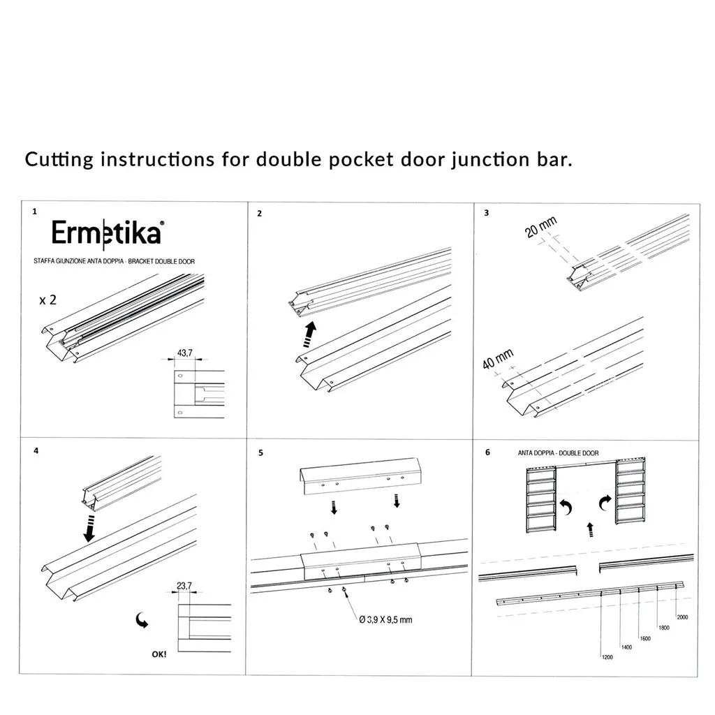 Bespoke Handmade Eco-Urban® Malmo 4 Panel Double Absolute Evokit Pocket Door DD6401 - Colour Options