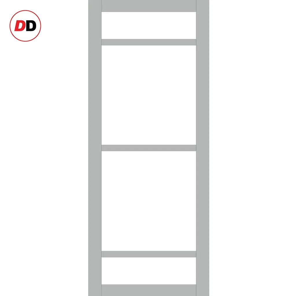 Bespoke Handmade Eco-Urban® Malvan 4 Pane Double Absolute Evokit Pocket Door DD6414G Clear Glass - Colour Options