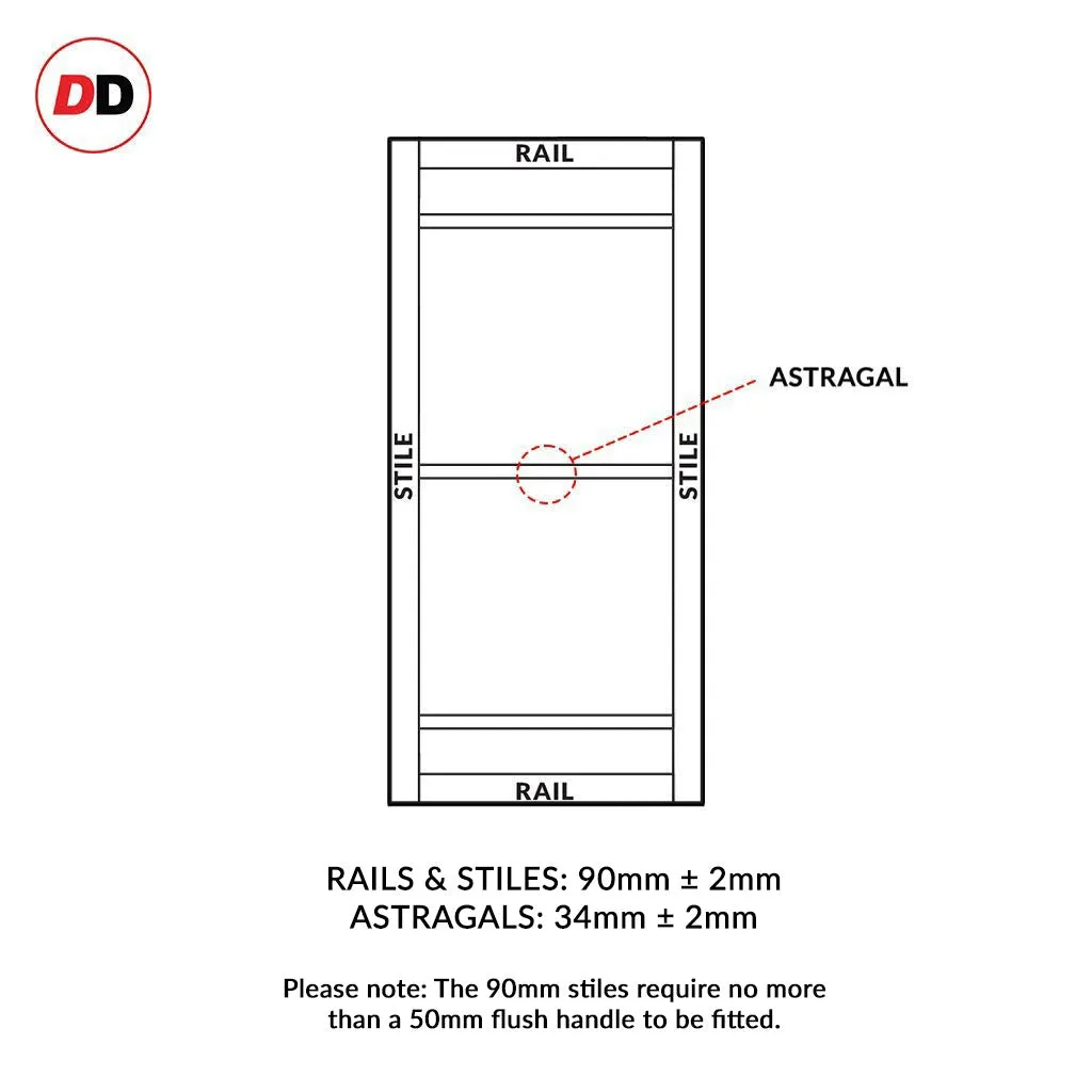 Bespoke Handmade Eco-Urban® Malvan 4 Pane Double Absolute Evokit Pocket Door DD6414G Clear Glass - Colour Options