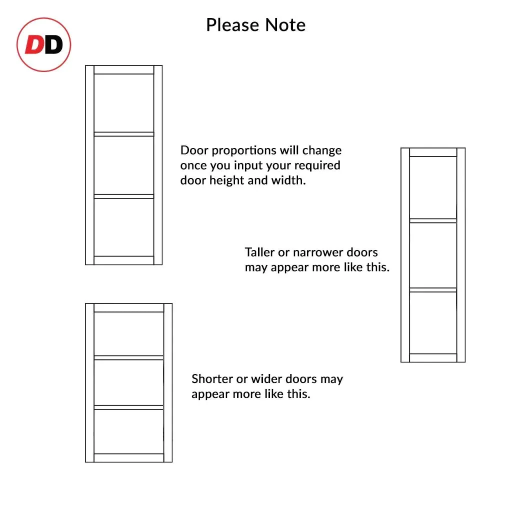 Bespoke Handmade Eco-Urban® Manchester 3 Pane Double Evokit Pocket Door DD6306G - Clear Glass - Colour Options